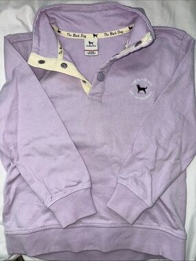 The Black Dog Girls' Lavender Long-Sleeve Polo sweatshirt
